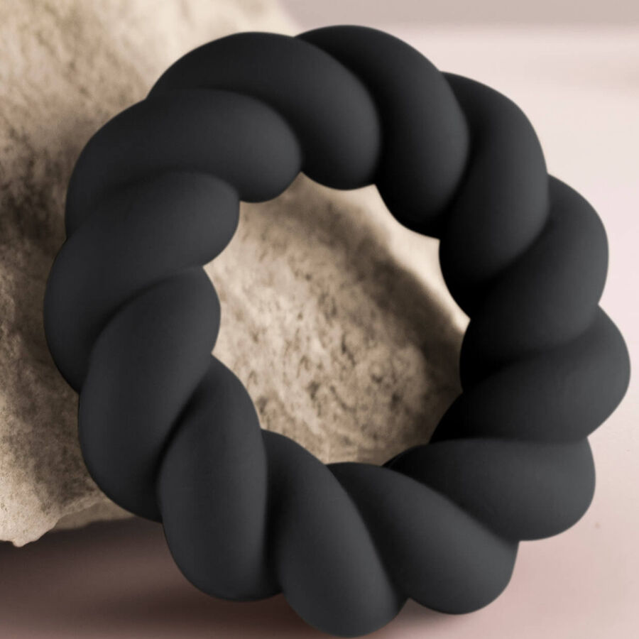 ROCKS-OFF – ANNEAU DE MASTURBATION EN SILICONE NOIR TWIST