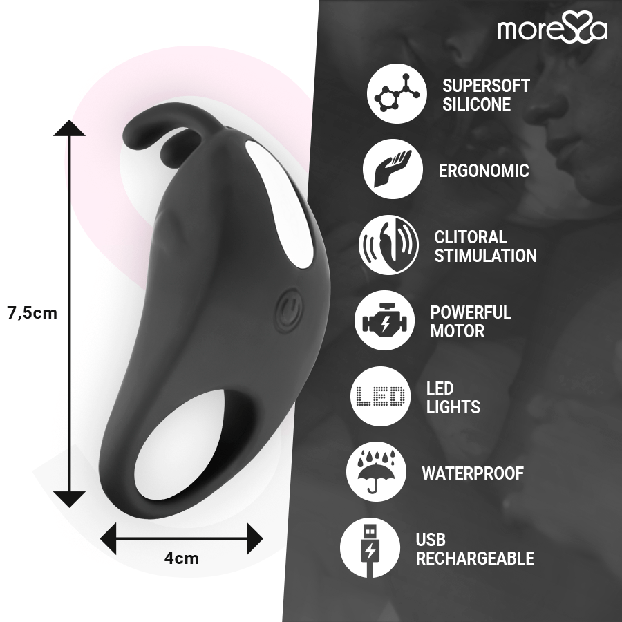 MORESSA – BRAD PREMIUM SILICONE RECHARGEABLE NOIR