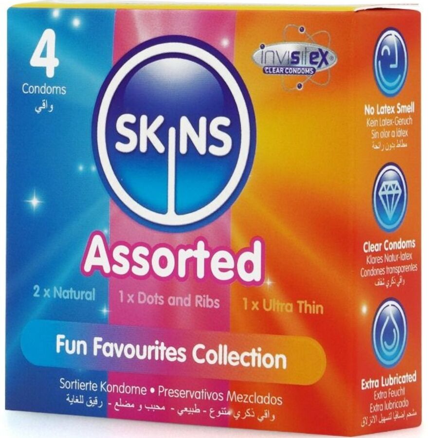 SKINS – PACK DE 4 PRÉSERVATIFS PREMIUM ASSORTIS