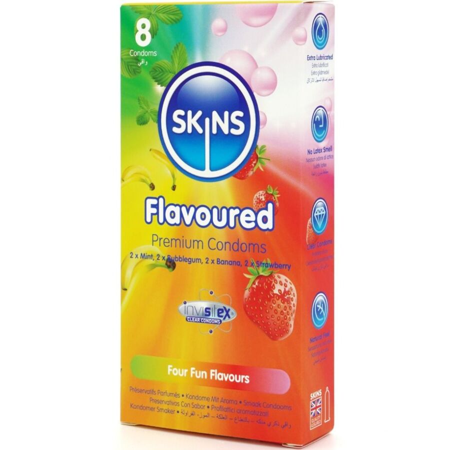 SKINS – PACK DE 8 PRÉSERVATIFS PREMIUM MULTI-SAVEURS