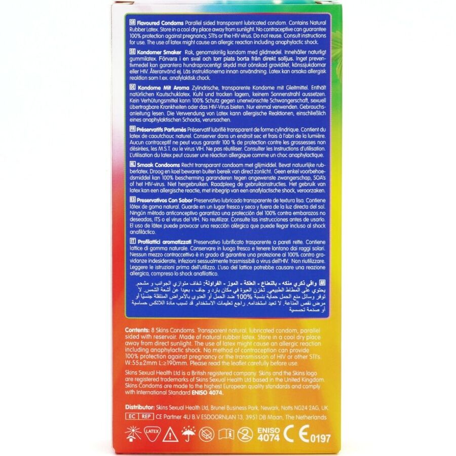 SKINS – PACK DE 8 PRÉSERVATIFS PREMIUM MULTI-SAVEURS