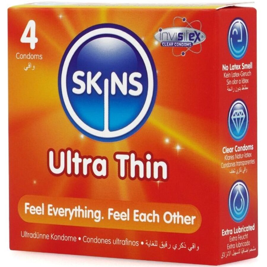 SKINS – PACK DE 4 PRÉSERVATIFS ULTRA FINS PREMIUM