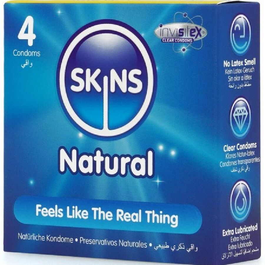SKINS – PACK DE 4 PRÉSERVATIFS NATURELS PREMIUM