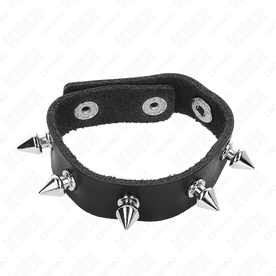 KINK – ANNEAU PÉNIS EN CUIR AVEC POINTES 21,5 X 1,6 CM