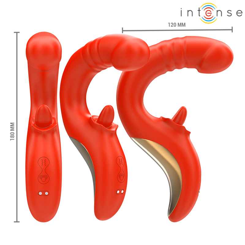 INTENSE – VIBRATEUR ET STIMULATEUR PAULINA EN FORME DE U ROUGE