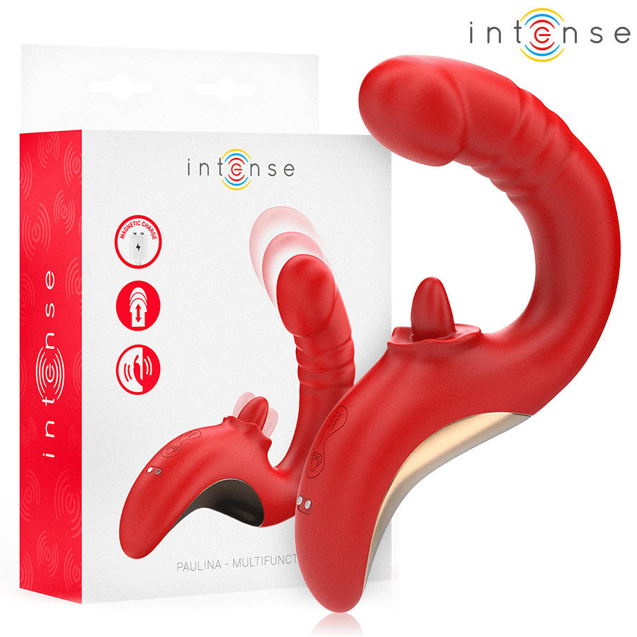 INTENSE – VIBRATEUR ET STIMULATEUR PAULINA EN FORME DE U ROUGE