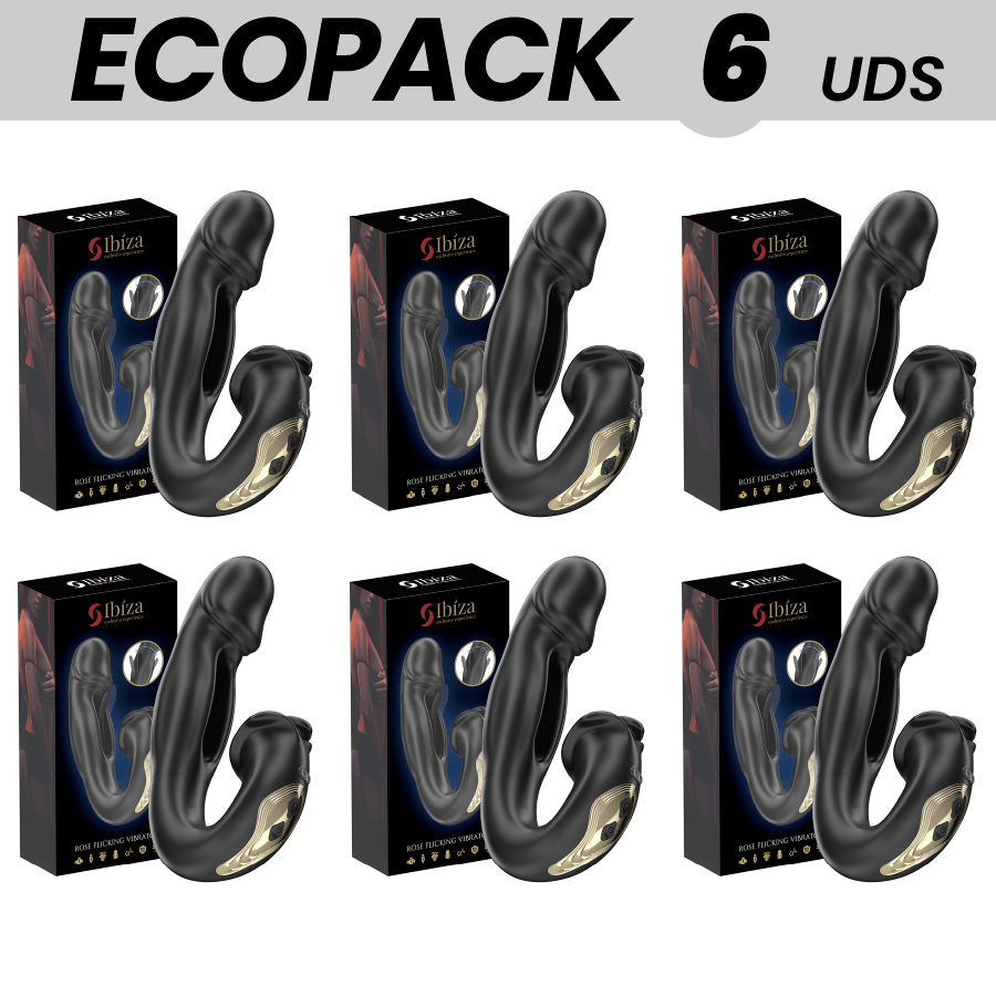 ECOPACKS 6 UNITÉS – VIBRATEUR IBIZA ROSE EFFET FLICKING ET STIMULATEUR DE CLITO