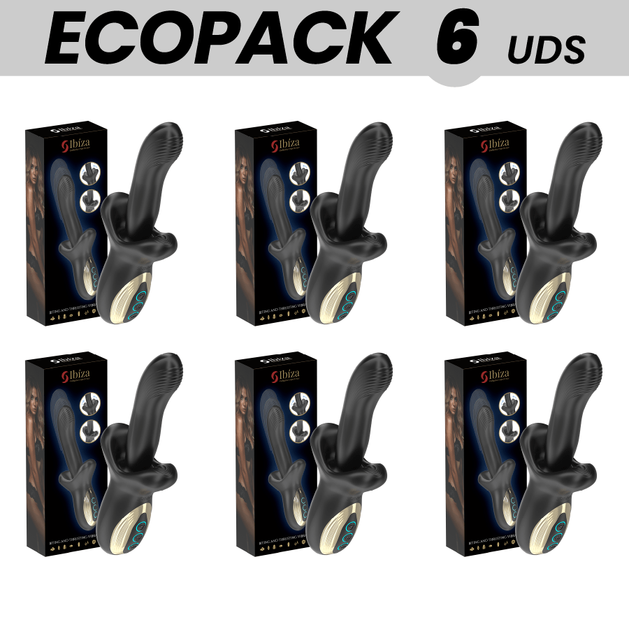 ECOPACKS 6 UNITÉS – IBIZA VIBRATEUR PUISSANT AVEC EFFET DE POUSSÉE ET DE MORSURE