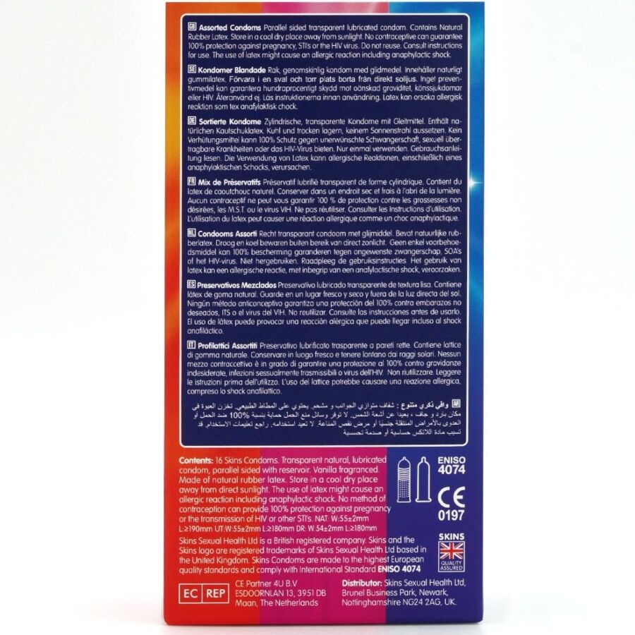 SKINS – PACK DE 16 PRÉSERVATIFS PREMIUM ASSORTIS