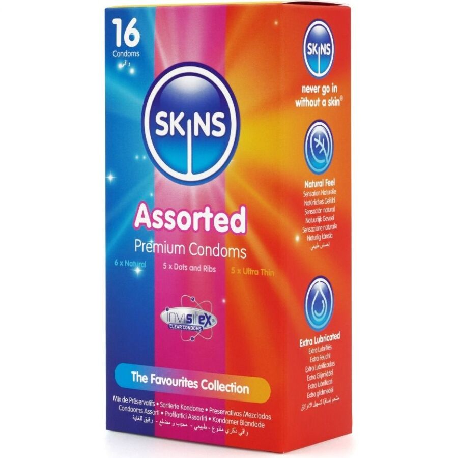 SKINS – PACK DE 16 PRÉSERVATIFS PREMIUM ASSORTIS