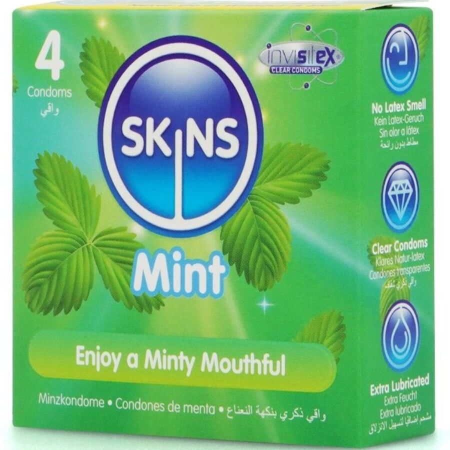 SKINS – PACK DE 4 PRÉSERVATIFS PREMIUM MENTHE