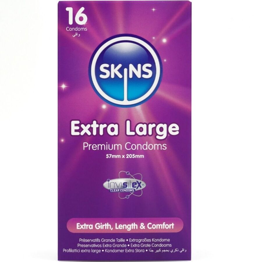 SKINS – PACK DE 16 PRÉSERVATIFS EXTRA LARGES PREMIUM