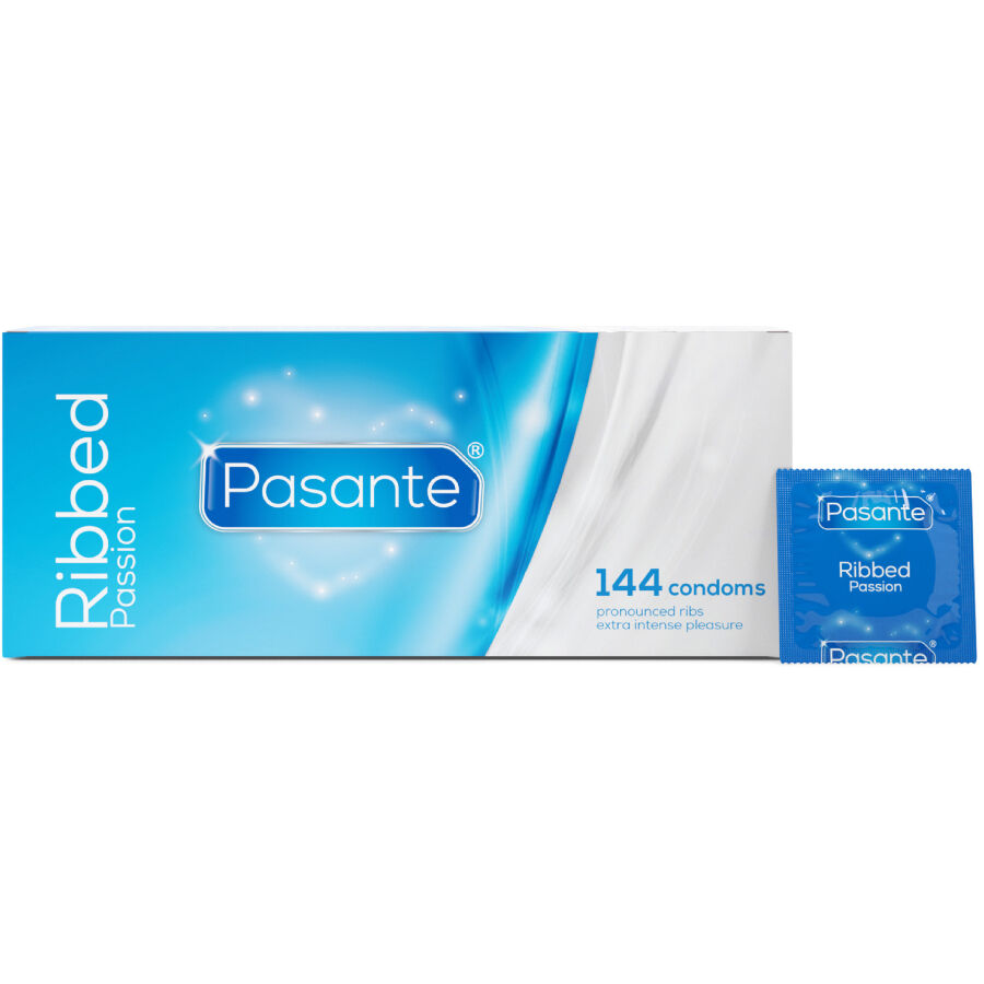PASANTE – PRÉSERVATIFS PASSION CÔTELÉS BOÎTE 144 UNITÉS