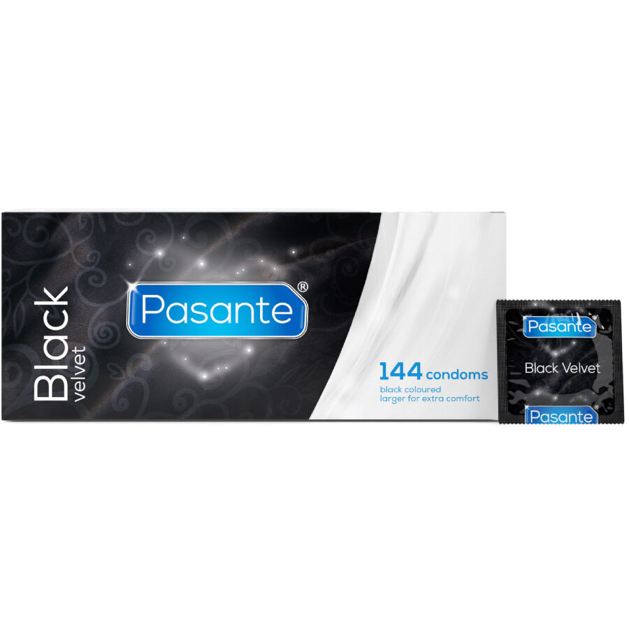PASANTE – PRÉSERVATIFS EN VELOURS NOIR BOÎTE 144 UNITÉS