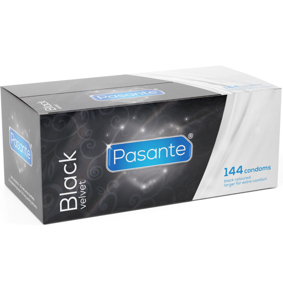 PASANTE – PRÉSERVATIFS EN VELOURS NOIR BOÎTE 144 UNITÉS