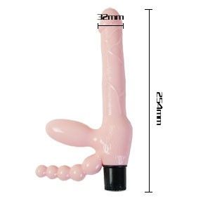 BAILE – HARNAIS SANS CORDE TPR AVEC VIBRATION ET STIMULATION ANAL 25.4 CM