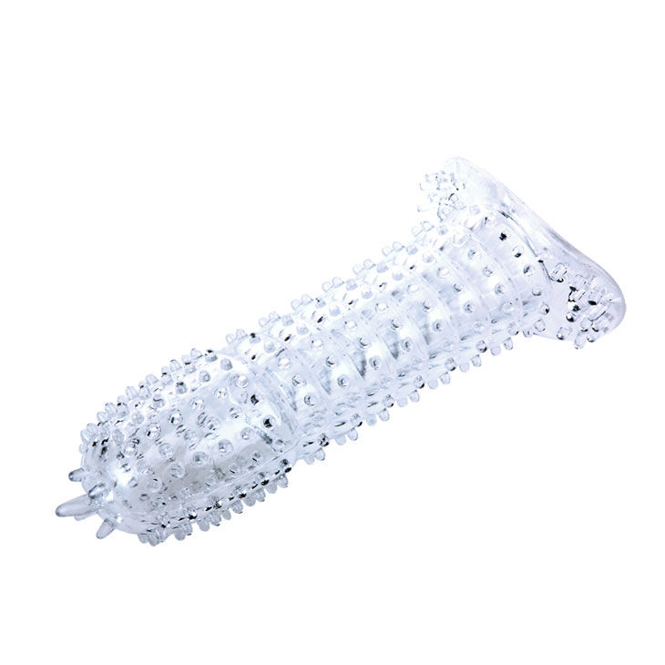 BAILE – GAINE PÉNIENNE AVEC POINTS STIMULANTS TRANSPARENTS 14 CM