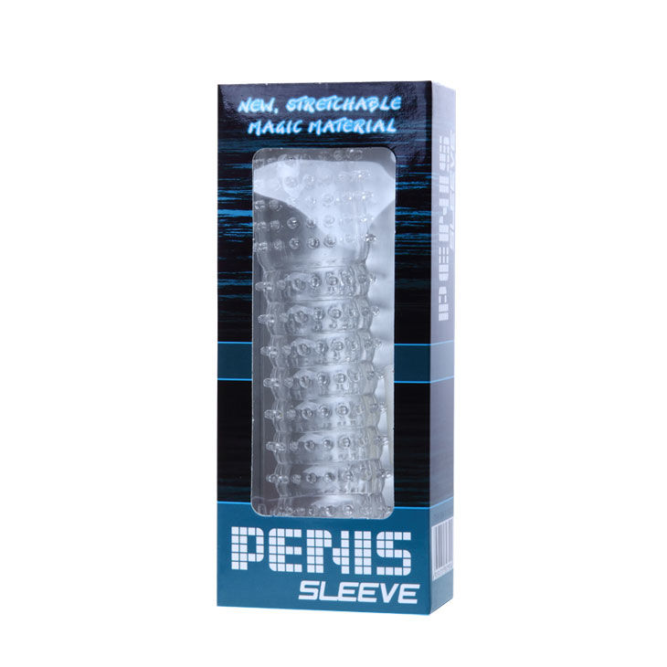 BAILE – GAINE PÉNIENNE AVEC POINTS STIMULANTS TRANSPARENTS 14 CM