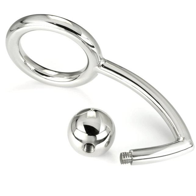 METAL HARD – ANNEAU COCK RING AVEC CROCHET INTRUS ANAL 45MM