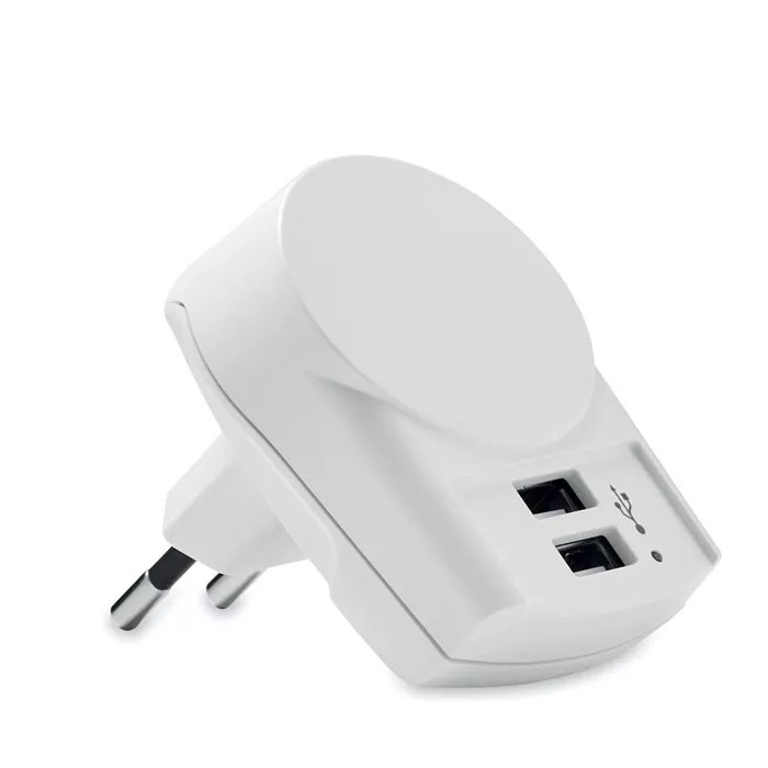 EURO USB CHARGER 2XA – Blanc