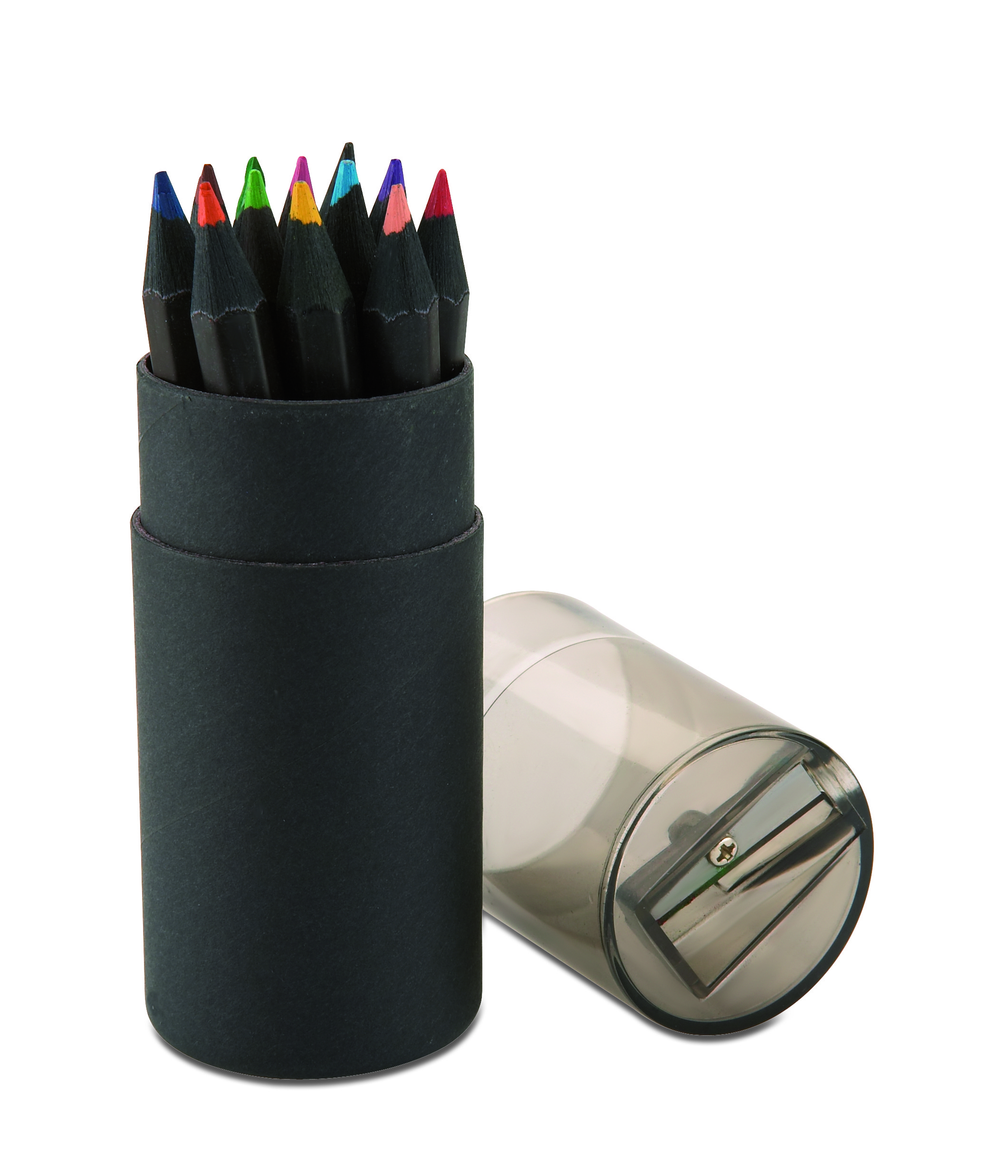 12 crayons de couleurs noirs