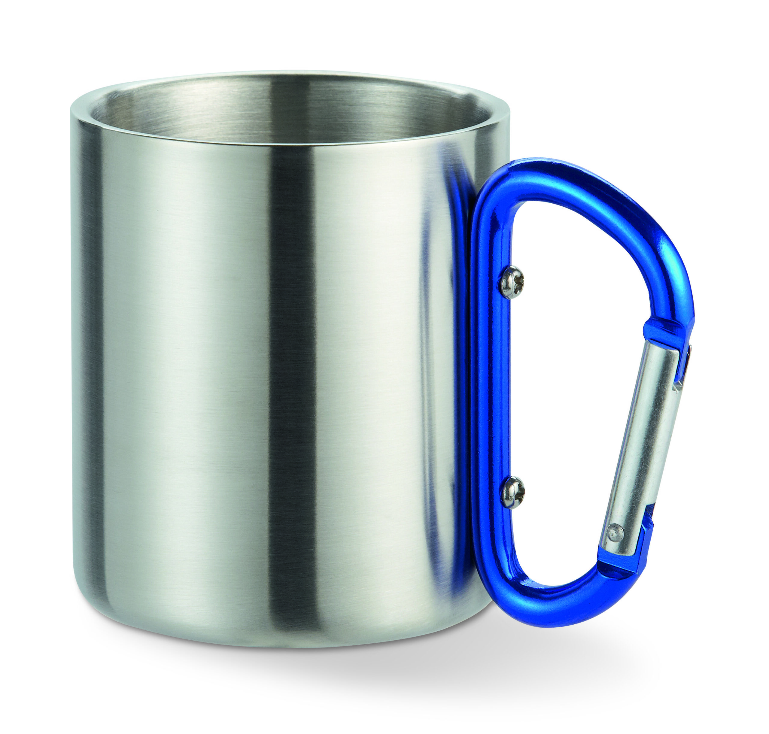 Mug acier et anse mousqueton.