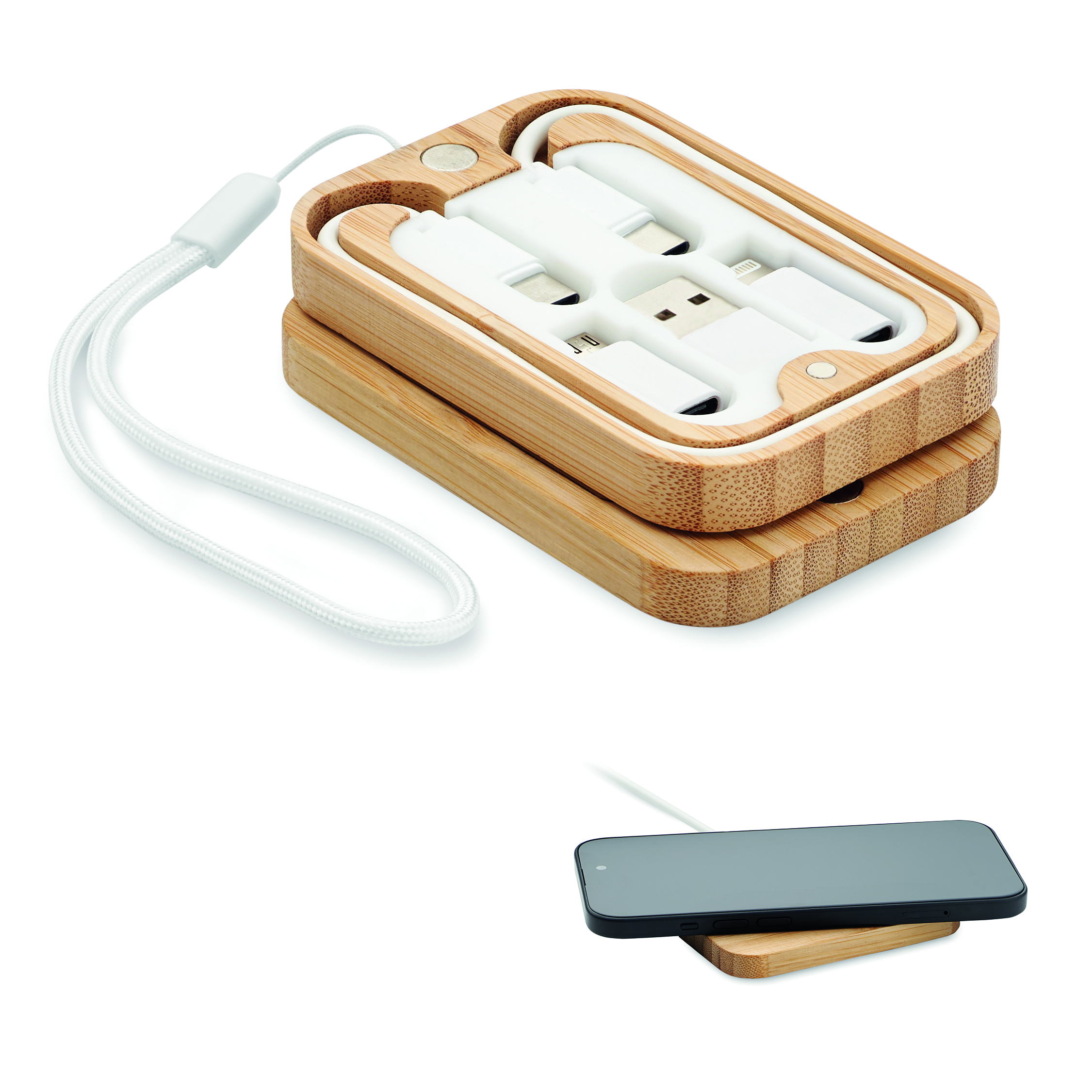 Chargeur sans fil 15W bambou Chargeur sans fil 15W bambou