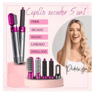 Cepillo Secador Alisador 5 En 1 Cepillo Secador Alisador 5 En 1