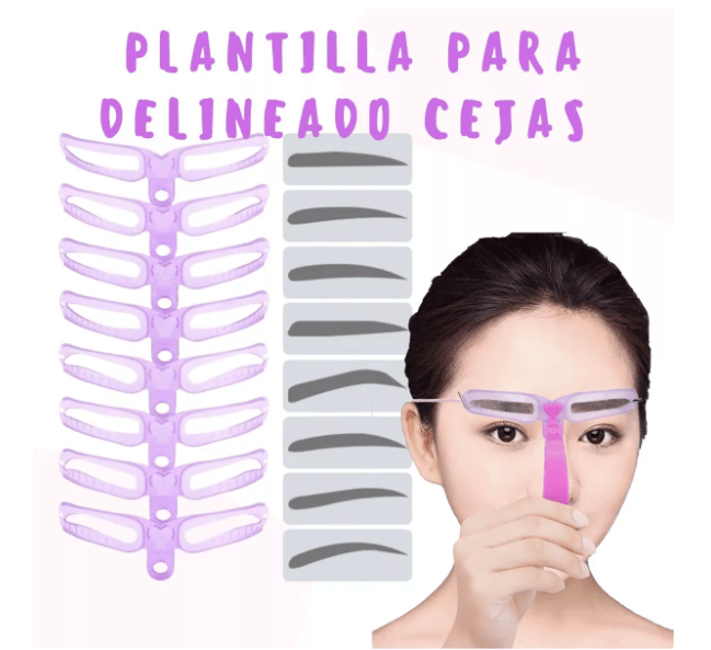 Set 8 Plantillas Delineador D Ceja Maqui