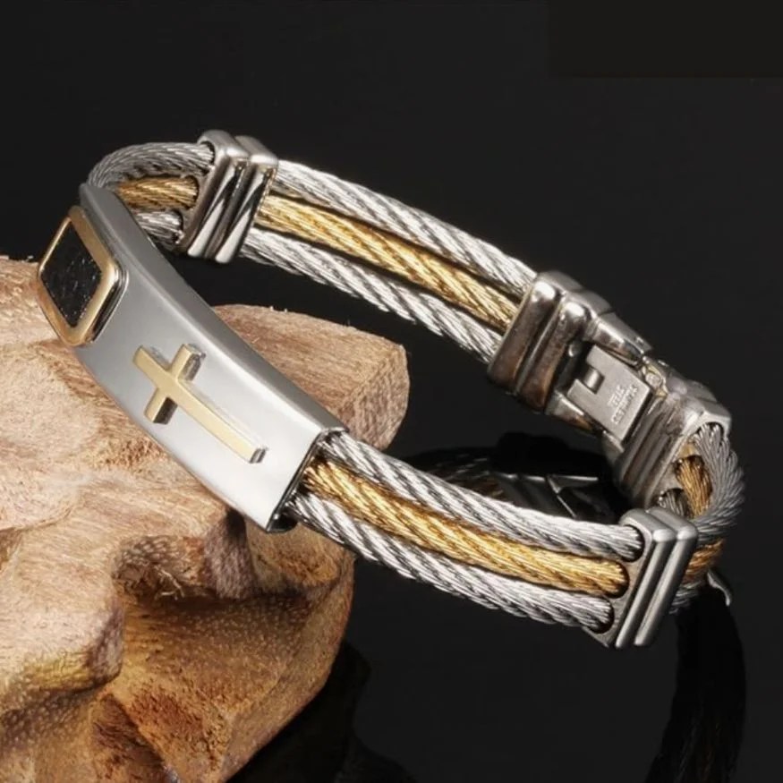 PULSERA CRUZ DE ORO
