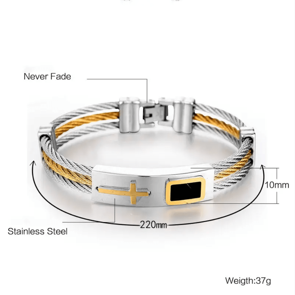PULSERA CRUZ DE ORO