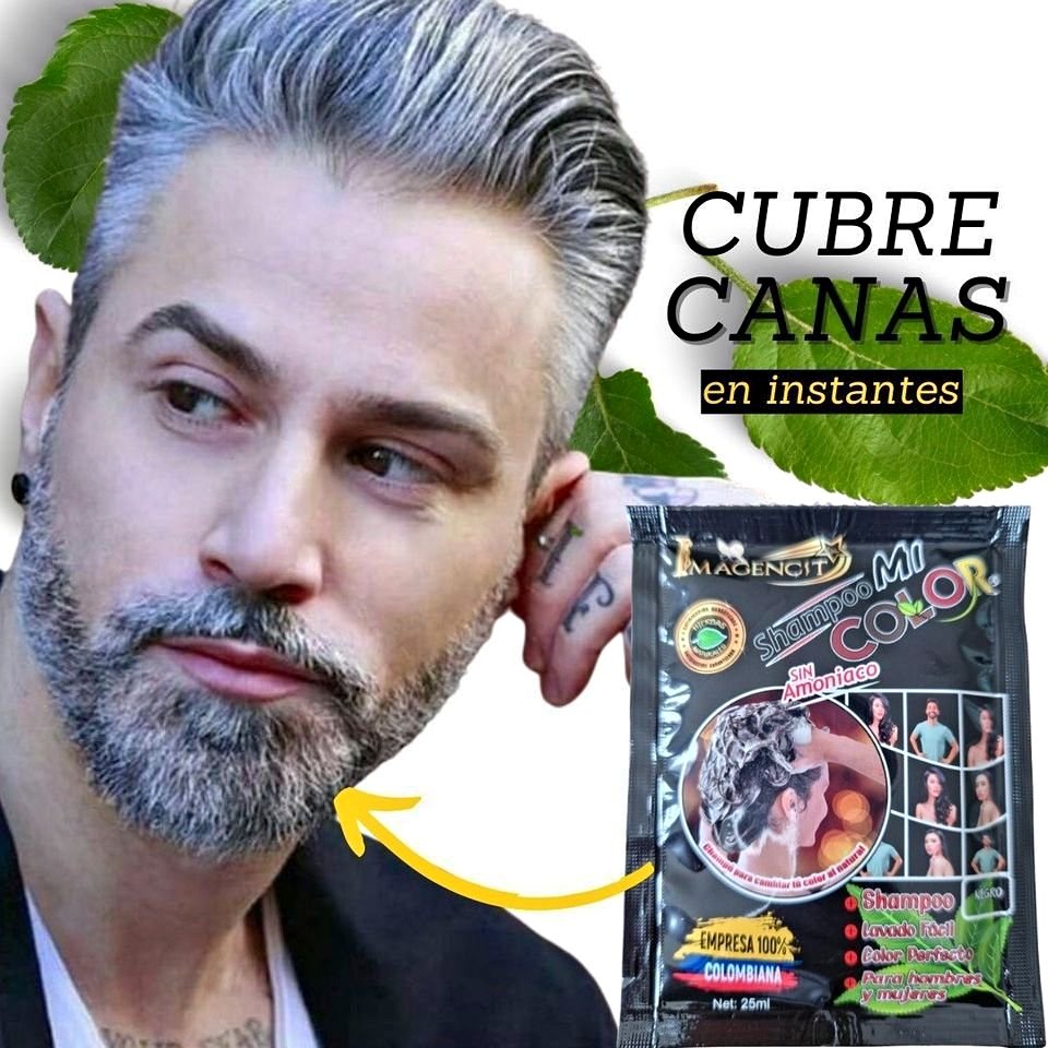 Shampoo MI COLOR cubre canas negro