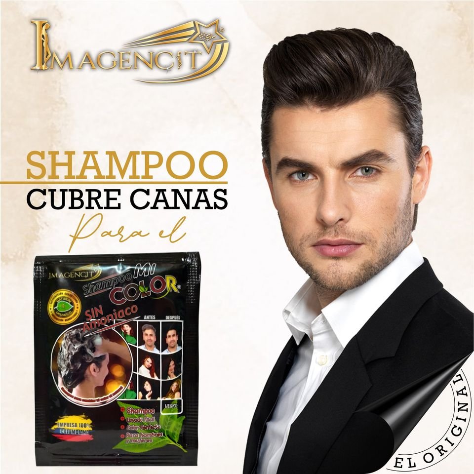 Shampoo MI COLOR cubre canas negro