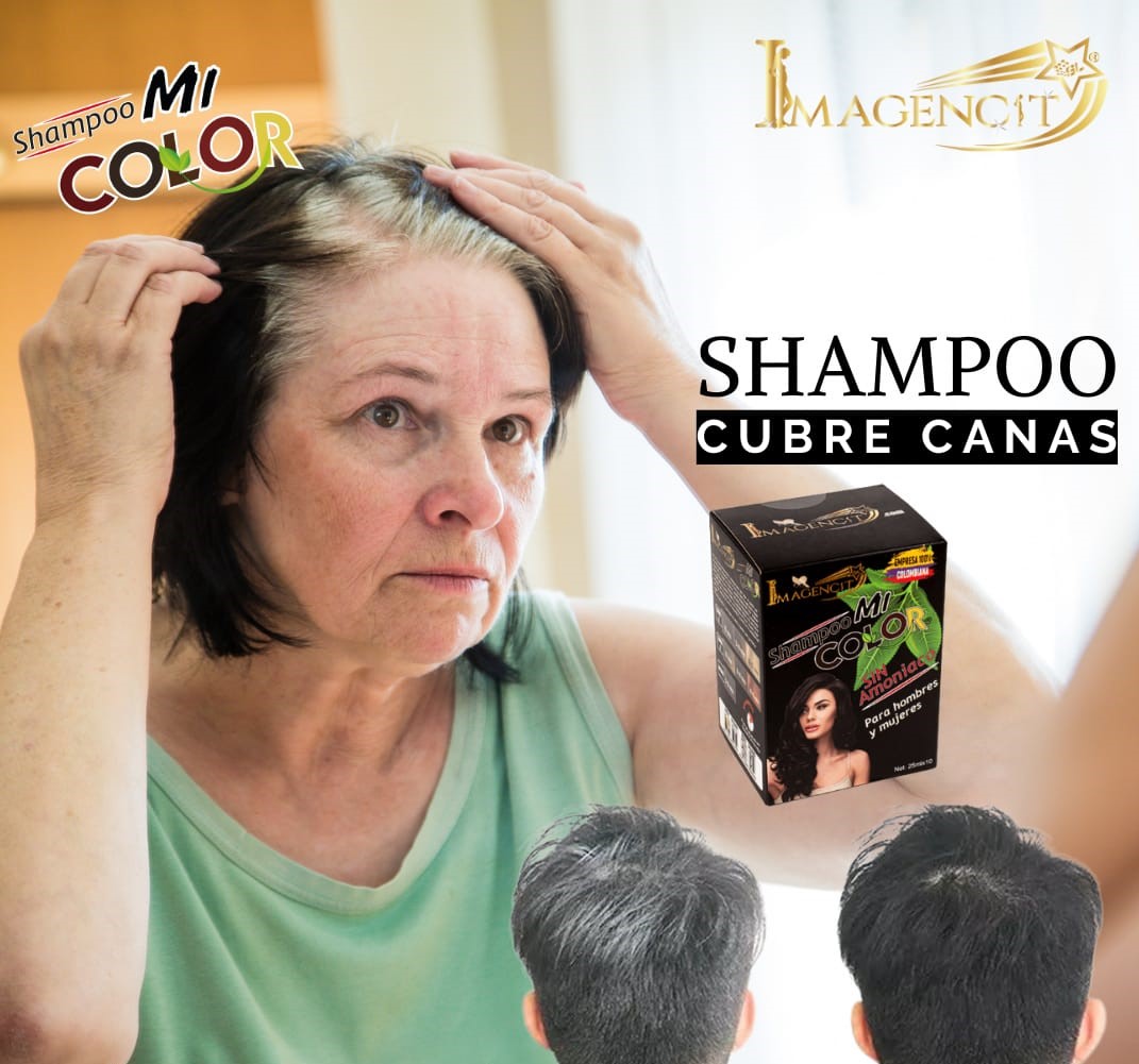 Shampoo MI COLOR cubre canas negro
