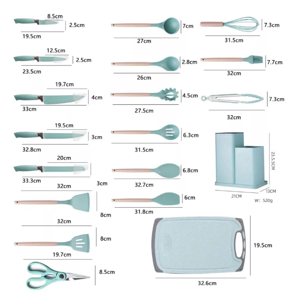SET DE UTENSILIOS DE COCINA 19 PIEZAS
