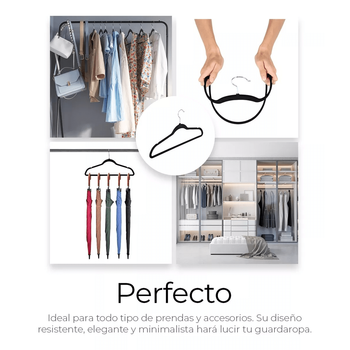 50 Ganchos Percha Para Ropa aterciopelad