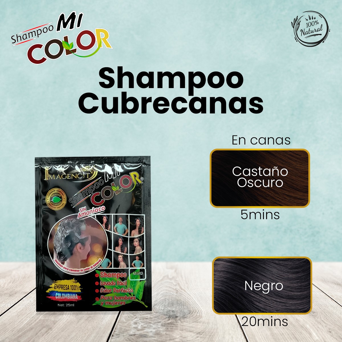 Shampoo MI COLOR castaño obscuro