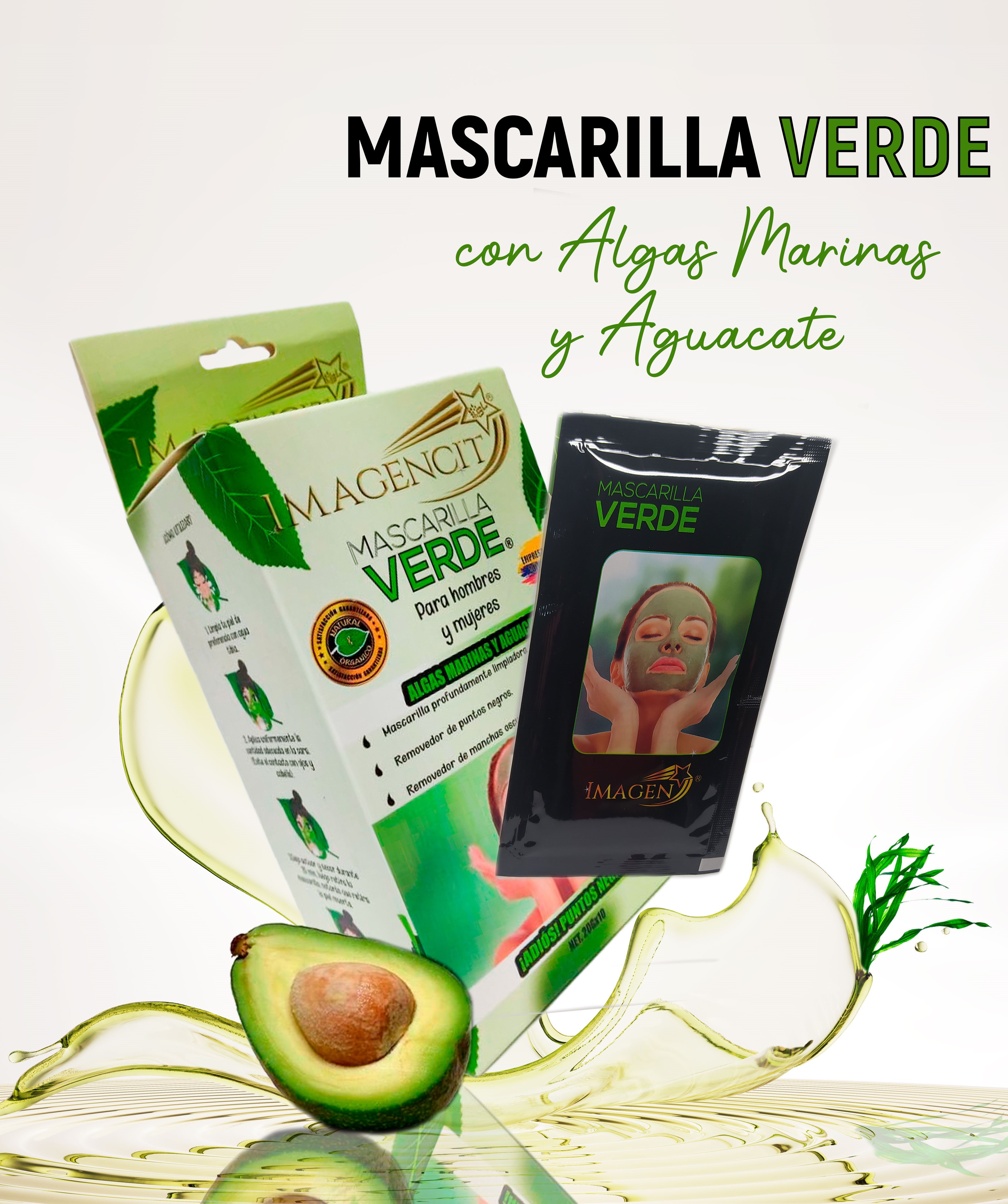 MASCARILLA VERDE ALGAS MARINAS/AGUACATE