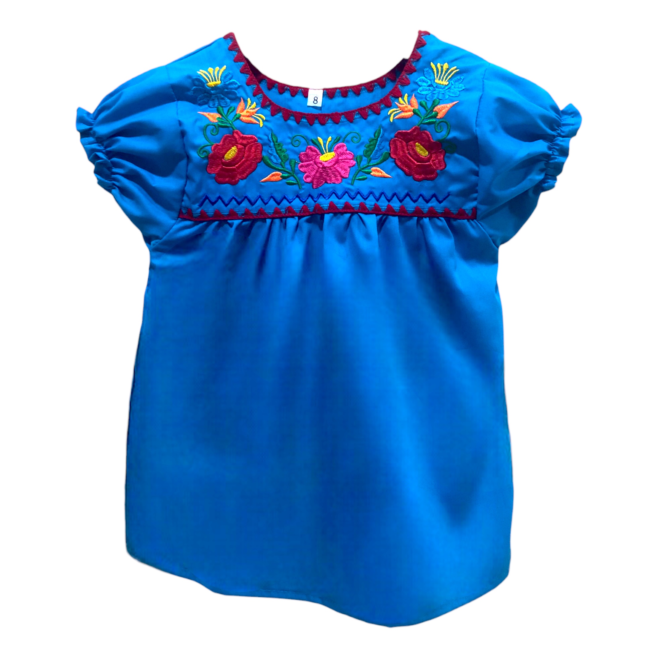 BLUSA MEXICANA TURQUESA T= 10
