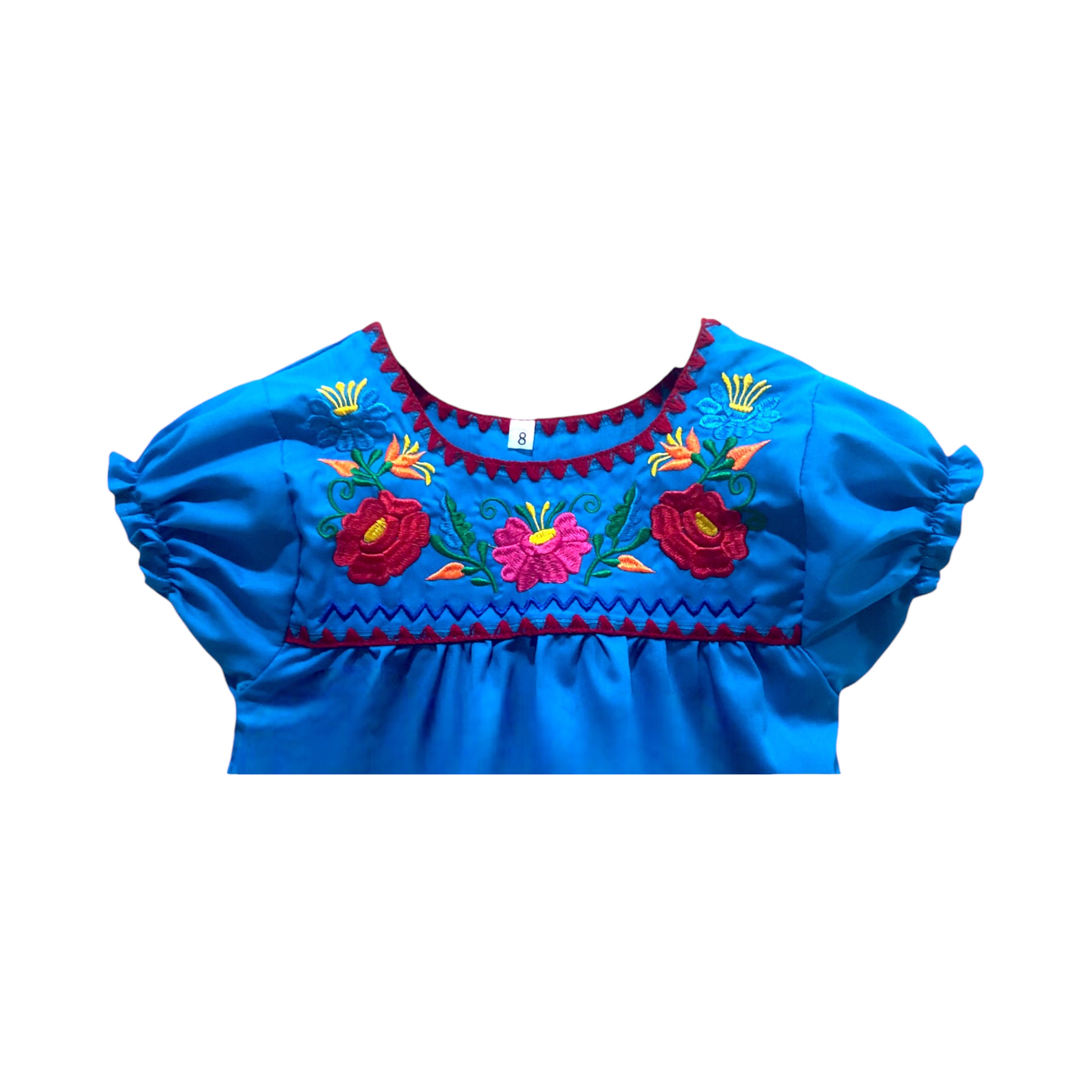 BLUSA MEXICANA TURQUESA T= 10