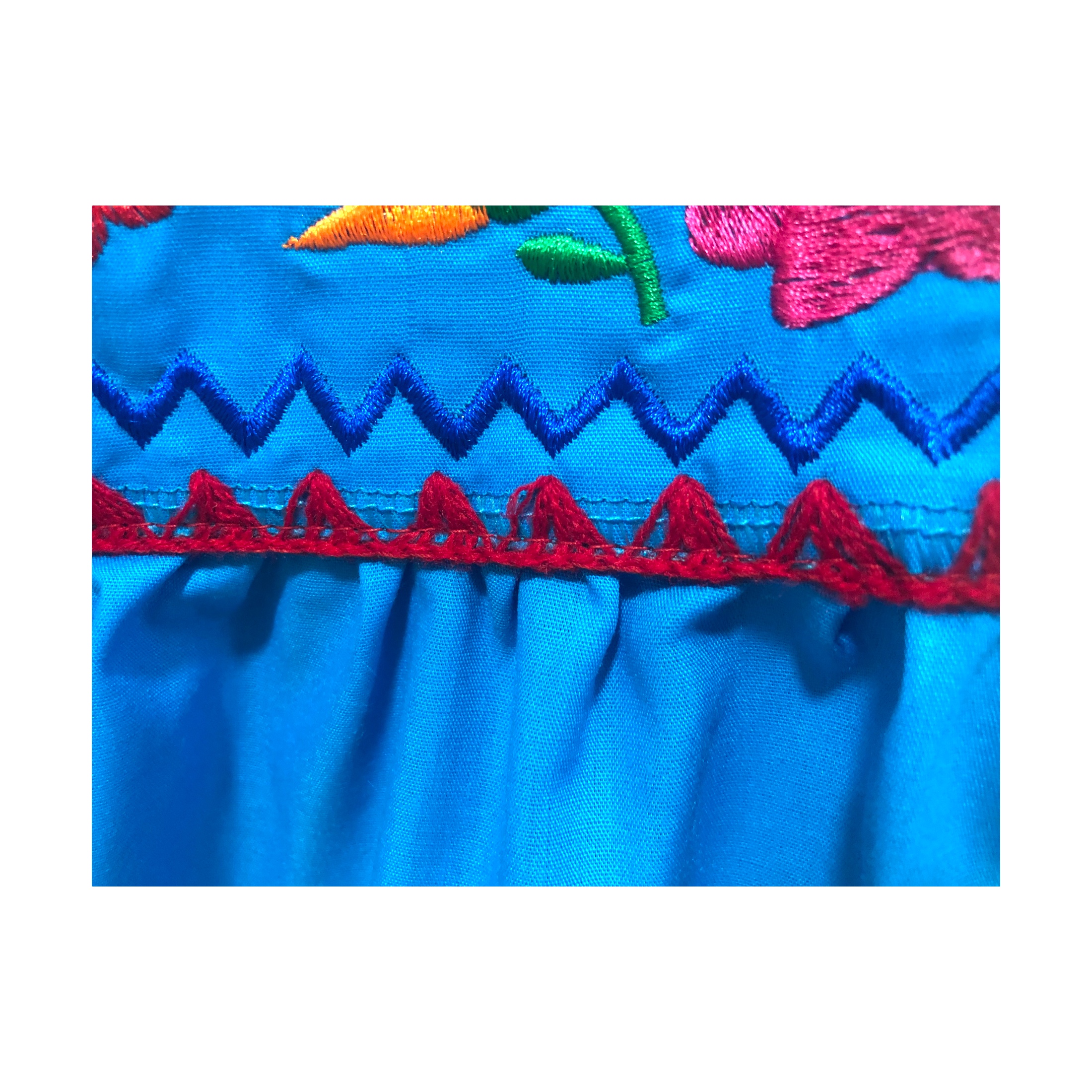 BLUSA MEXICANA TURQUESA T= G