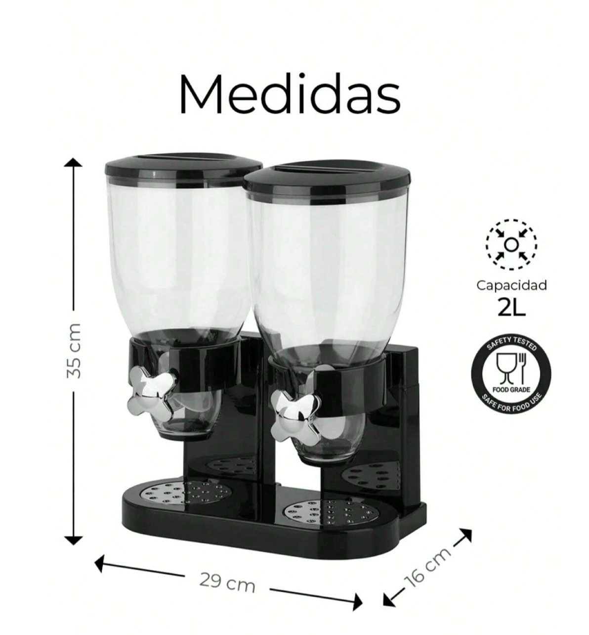 Dispensador De Cereal Despachador Doble