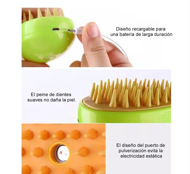 Cepillo  Vaporizador Mascotas quitapelos