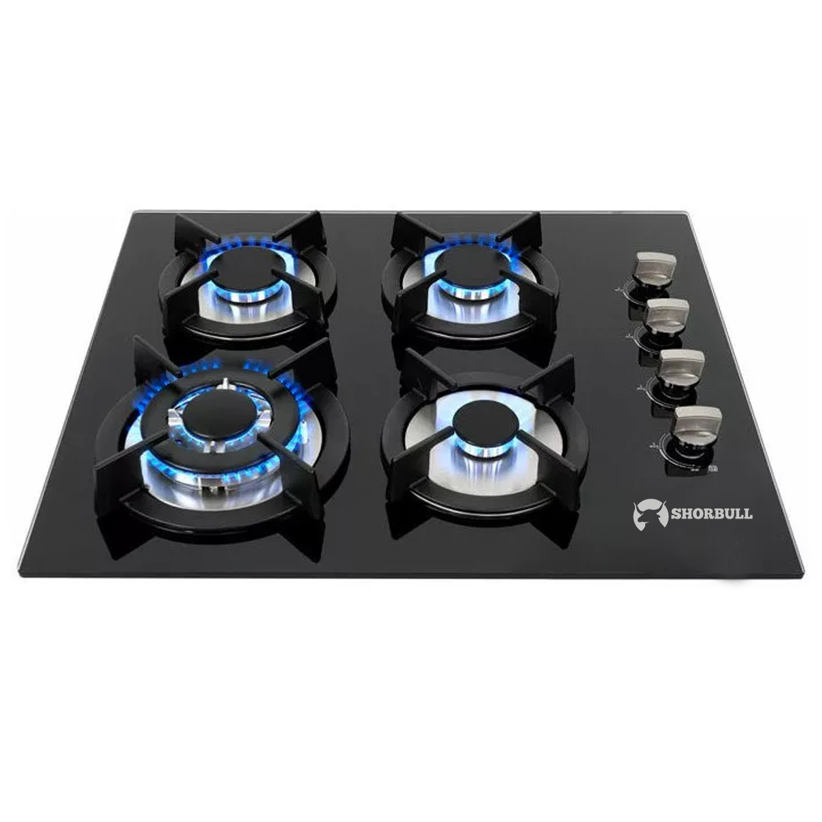 Parrilla 4 quemadores de vidrio Shorbull