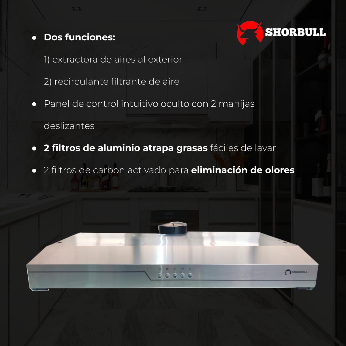 Campana 50cm acero inoxidable Shorbull