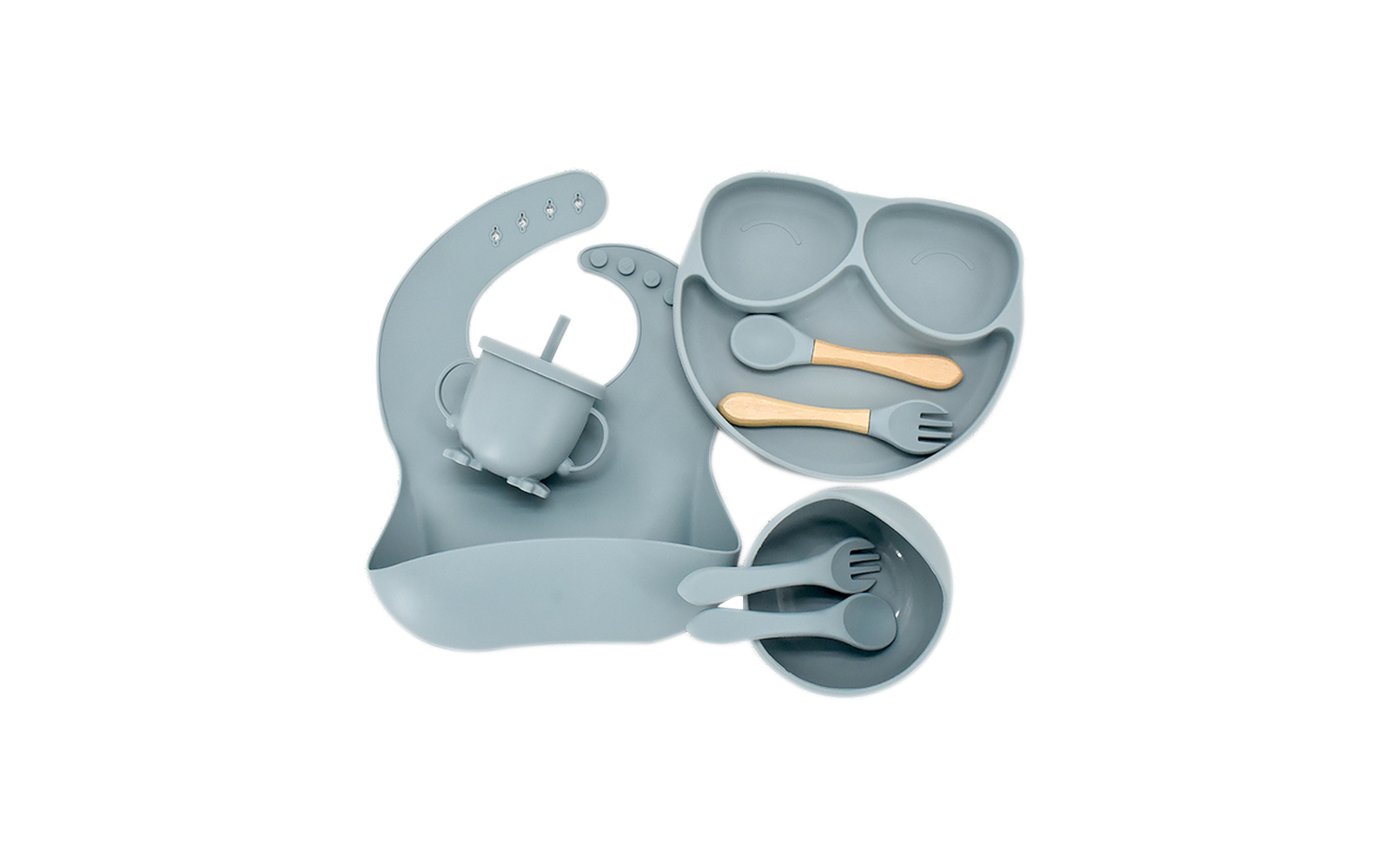 Kit Baberos de silicona Azul
