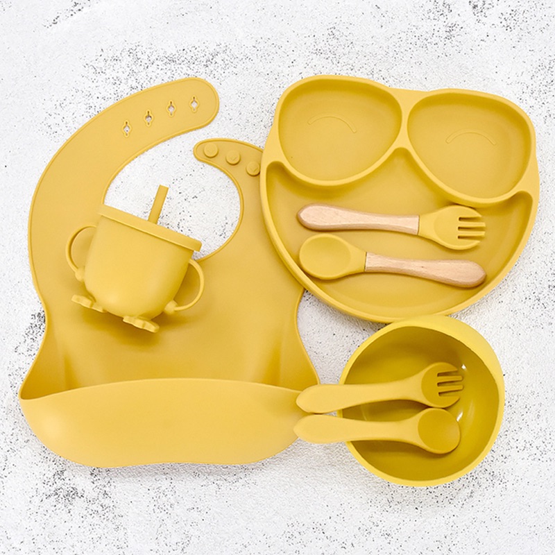 Kit Babero de silicona amarillo