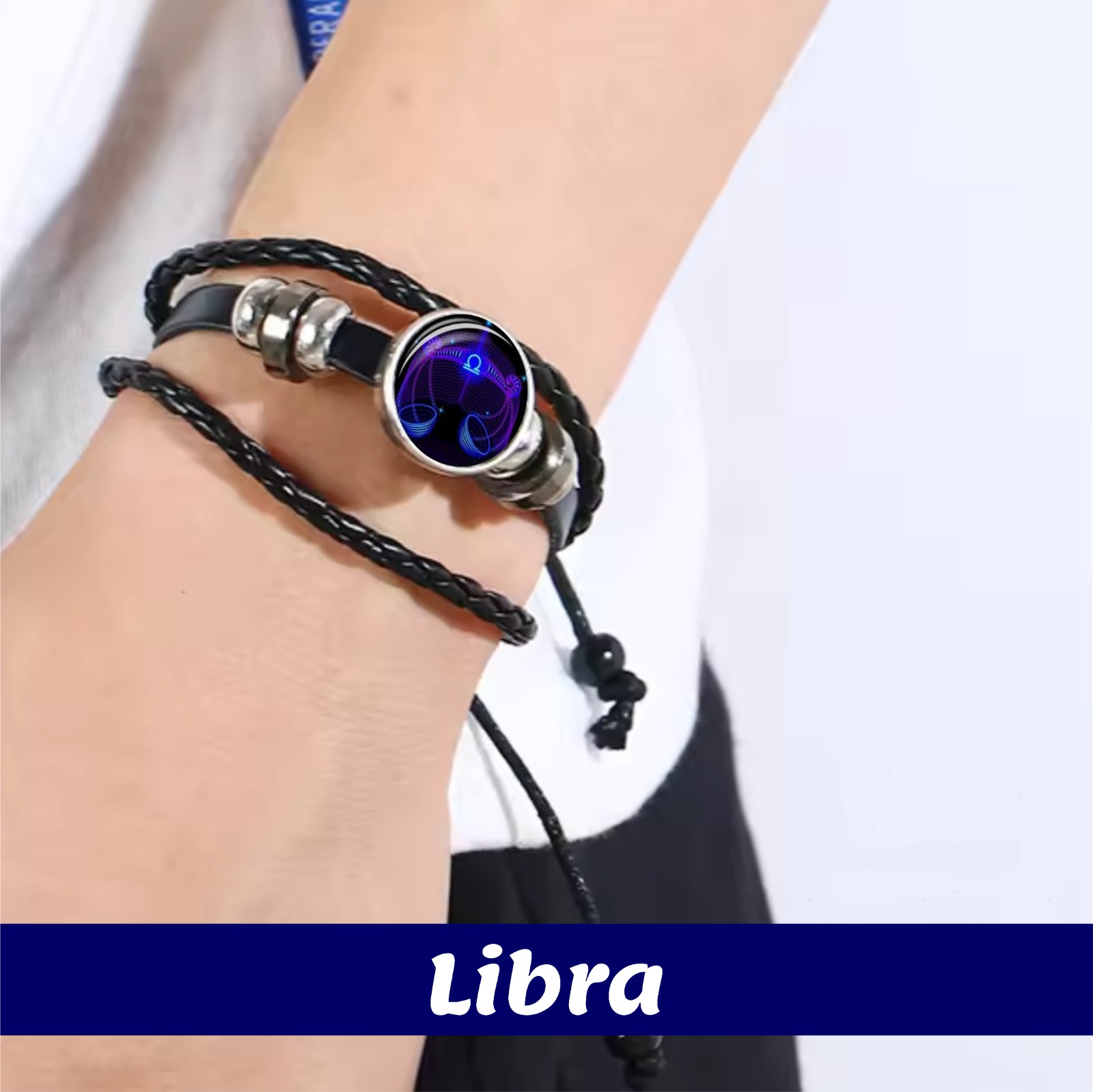 Pulsera zodiacal Libra Morada