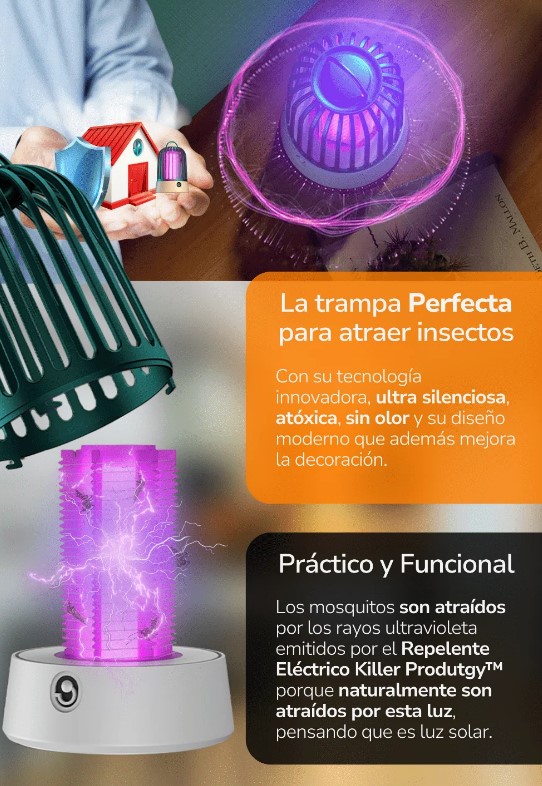 Lampara Luz UV Repelente Mata Mosquitos