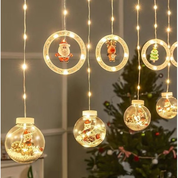 Cadena de Luces Navideñas con dibujos